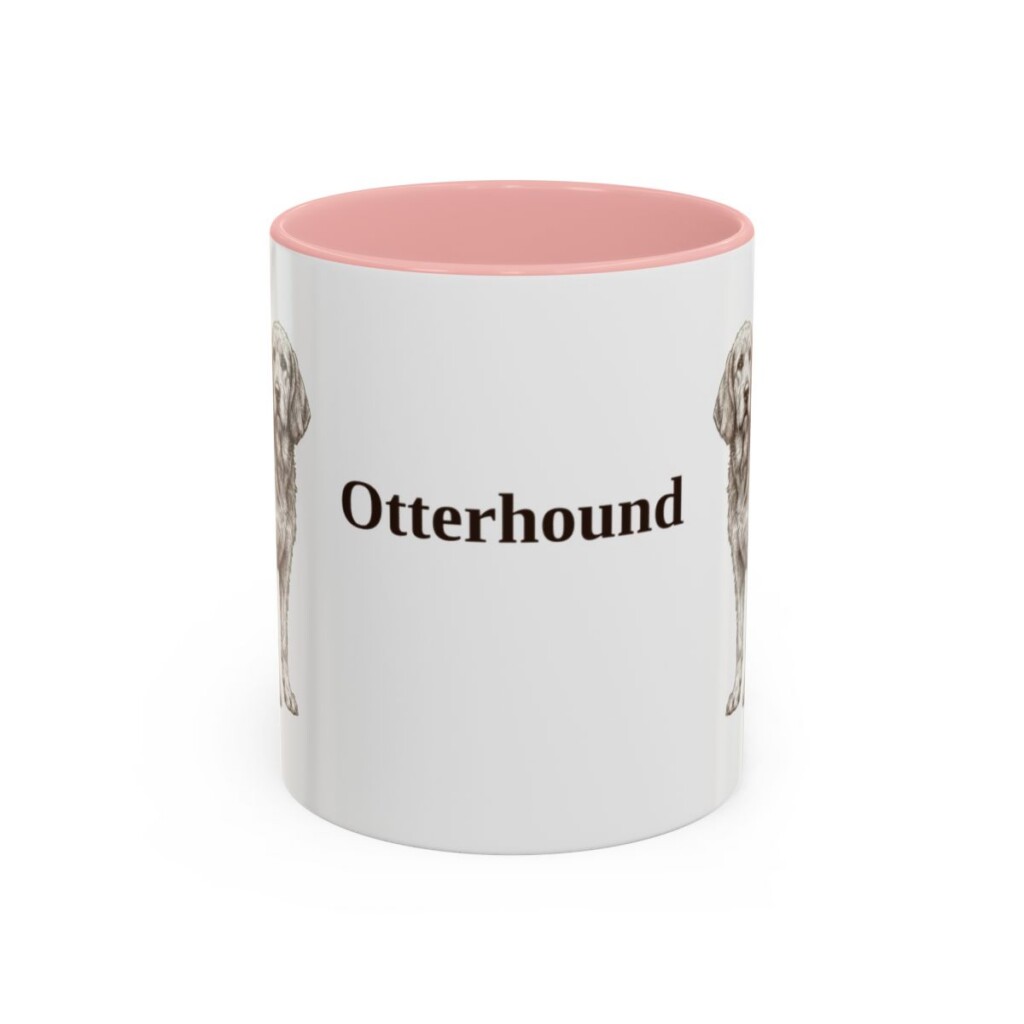 11oz Otterhound Mug, Pink, front view