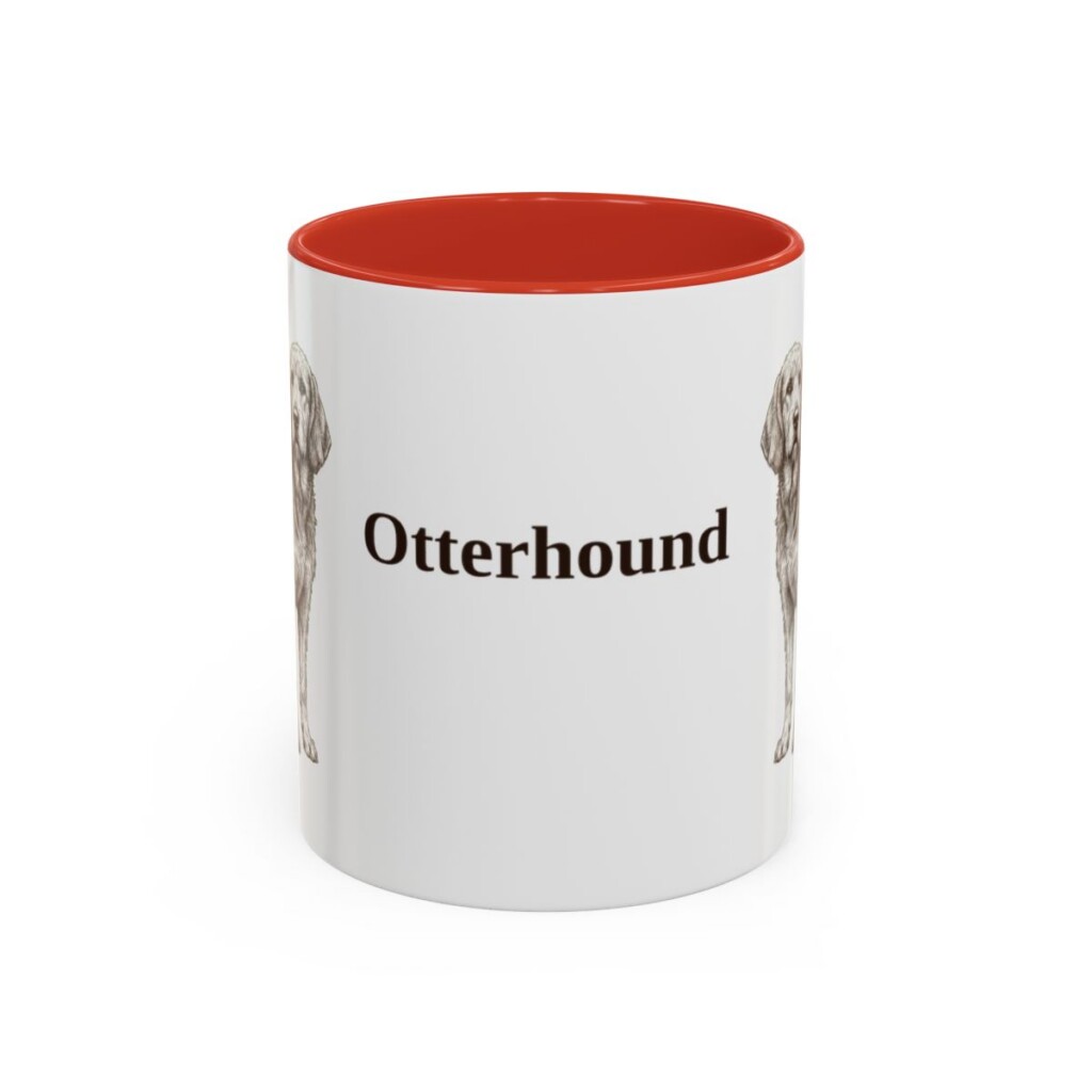 11oz Otterhound Mug, Red, front view