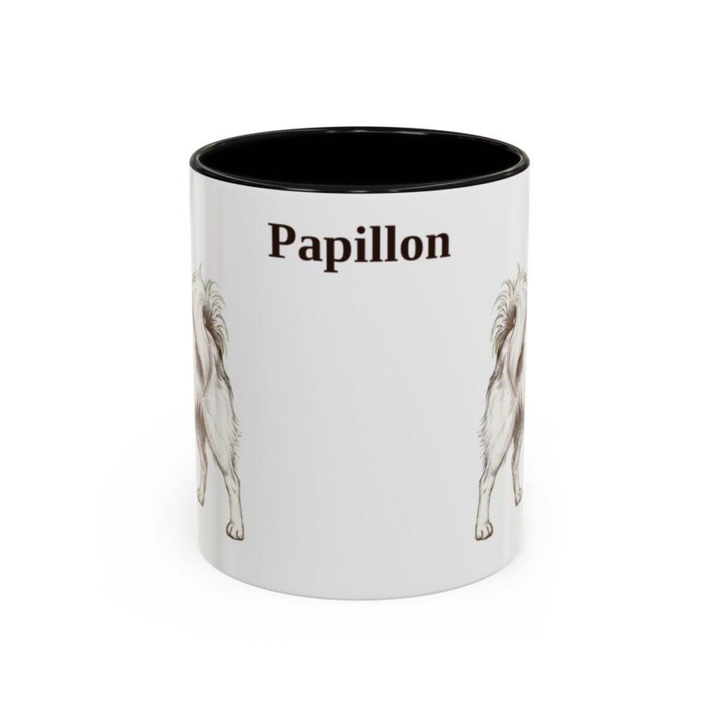11oz Papillon Mug, Black, front view