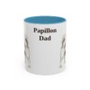 11oz Papillon Dog Dad Mug, Light Blue, front view