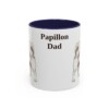 11oz Papillon Dog Dad Mug, Navy, front view