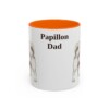 11oz Papillon Dog Dad Mug, Orange, front view