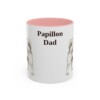 11oz Papillon Dog Dad Mug, Pink, front view