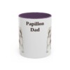 11oz Papillon Dog Dad Mug, Purple, front view