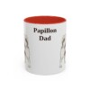 11oz Papillon Dog Dad Mug, Red, front view