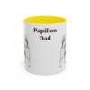 11oz Papillon Dog Dad Mug, Yellow, front view