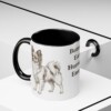 11oz-papillon-mug-humor-black-context-2 11oz Funny Papillon Mug, Black, lifestyle photo