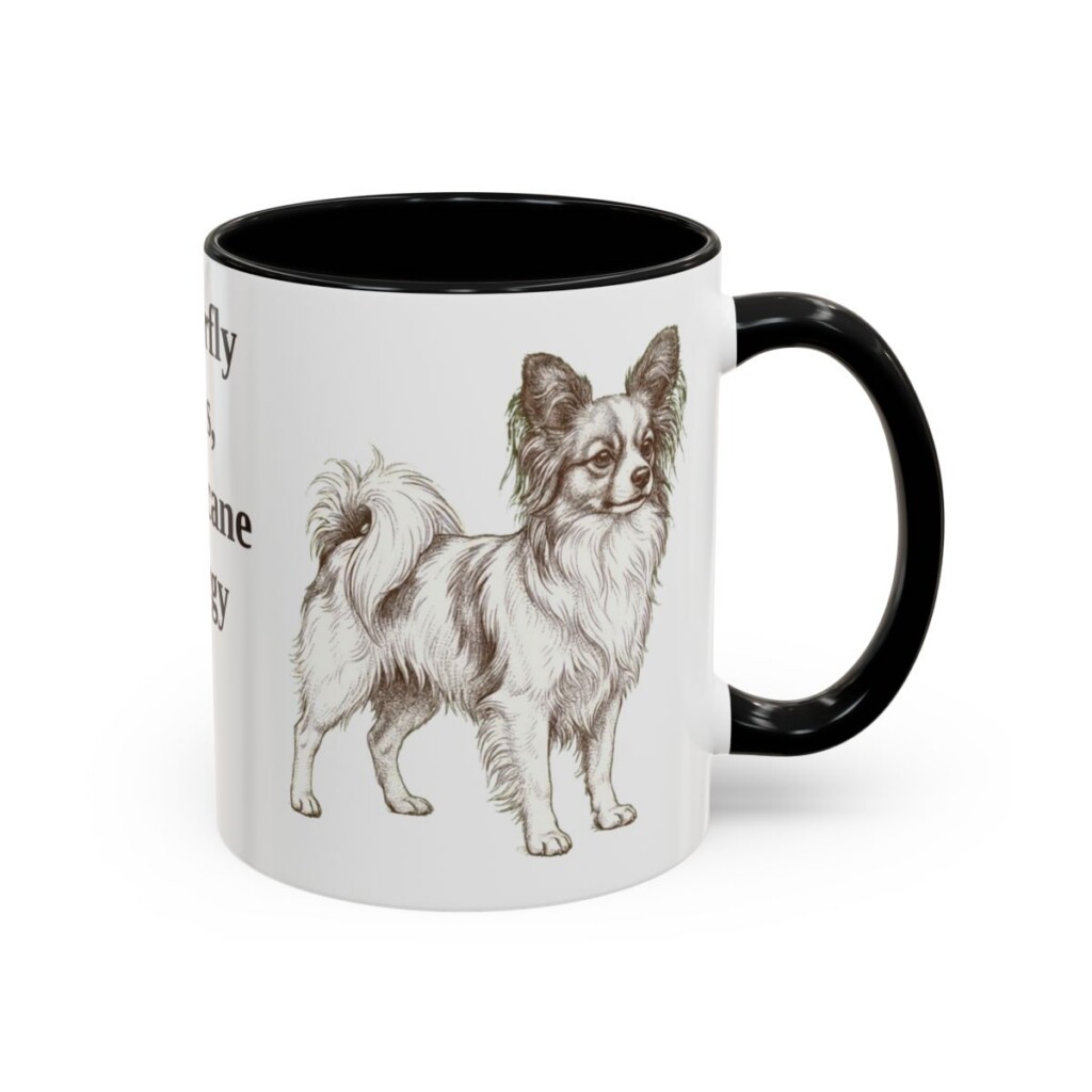 11oz-papillon-mug-humor-black-right 11oz Funny Papillon Mug, Black, right side view