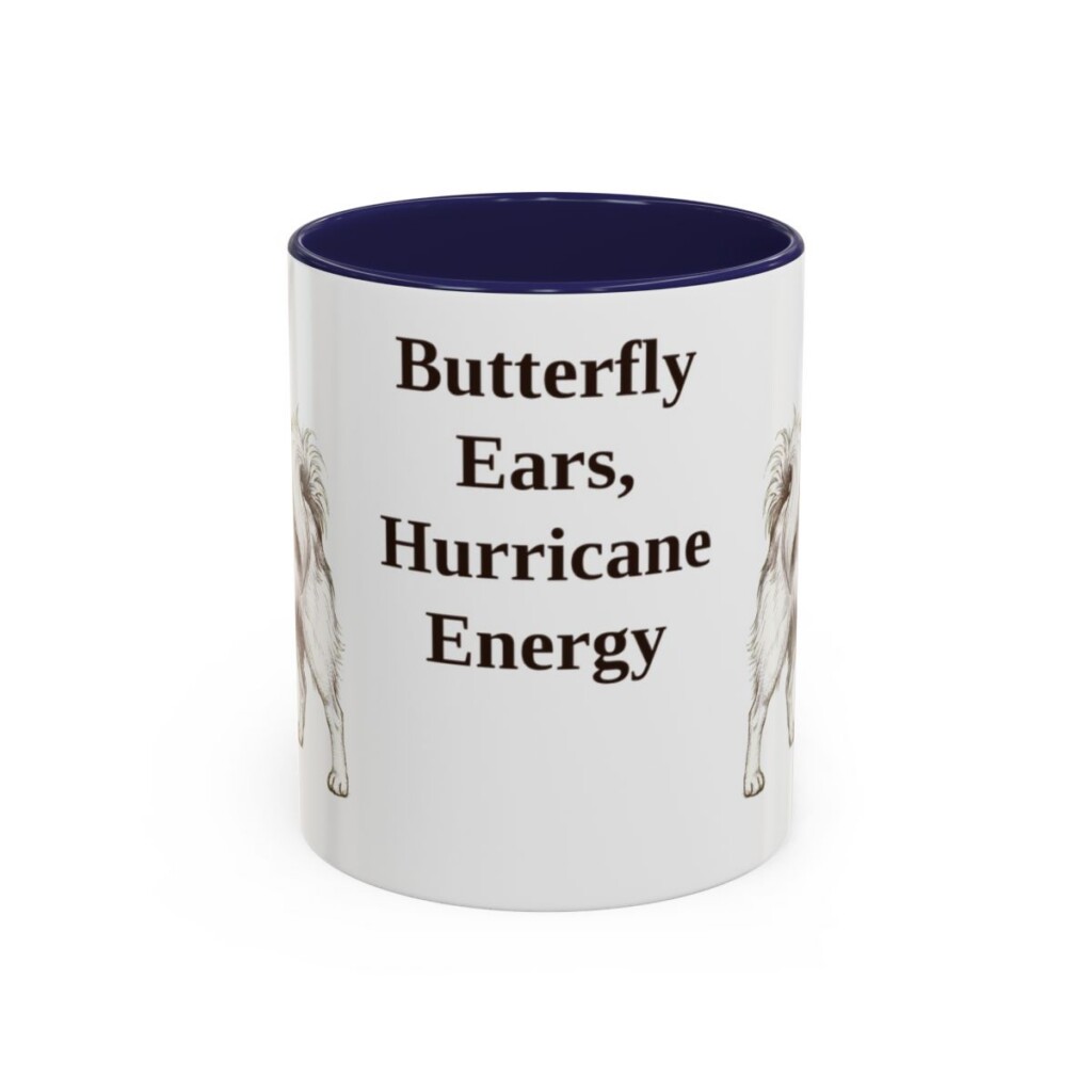 11oz-papillon-mug-humor-navy 11oz Funny Papillon Mug, Navy, front view