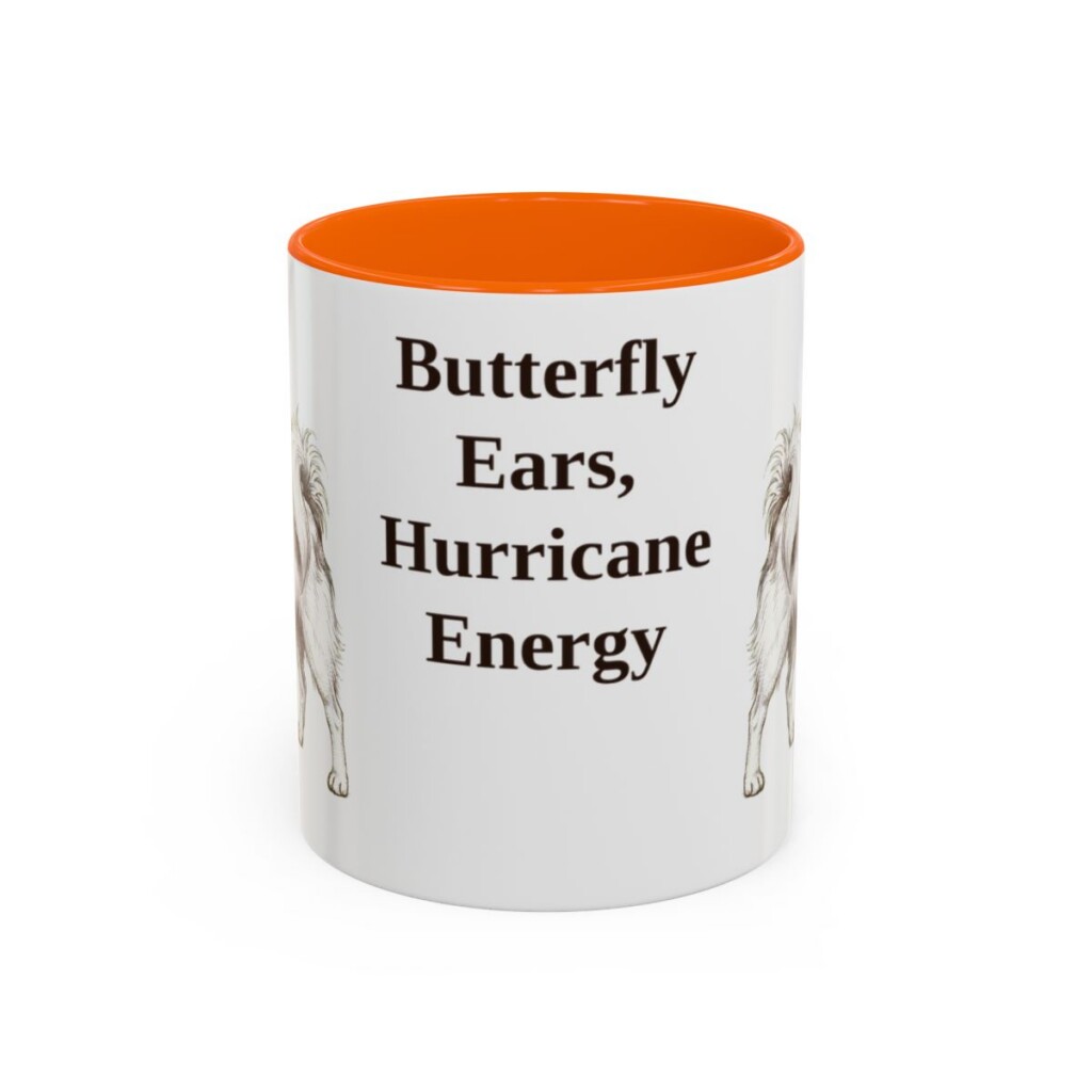 11oz-papillon-mug-humor-orange 11oz Funny Papillon Mug, Orange, front view