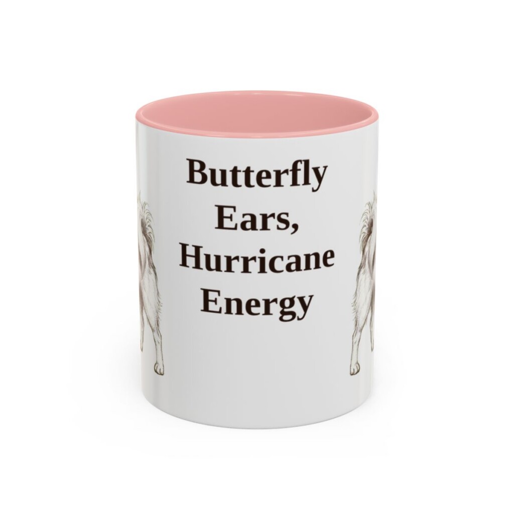 11oz-papillon-mug-humor-pink 11oz Funny Papillon Mug, Pink, front view