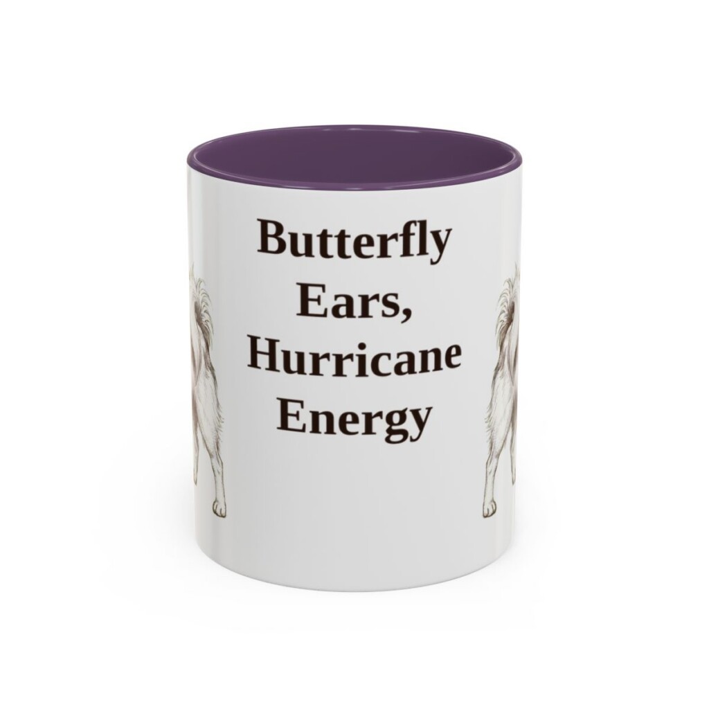11oz-papillon-mug-humor-purple 11oz Funny Papillon Mug, Purple, front view