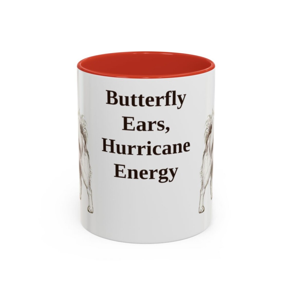 11oz-papillon-mug-humor-red 11oz Funny Papillon Mug, Red, front view
