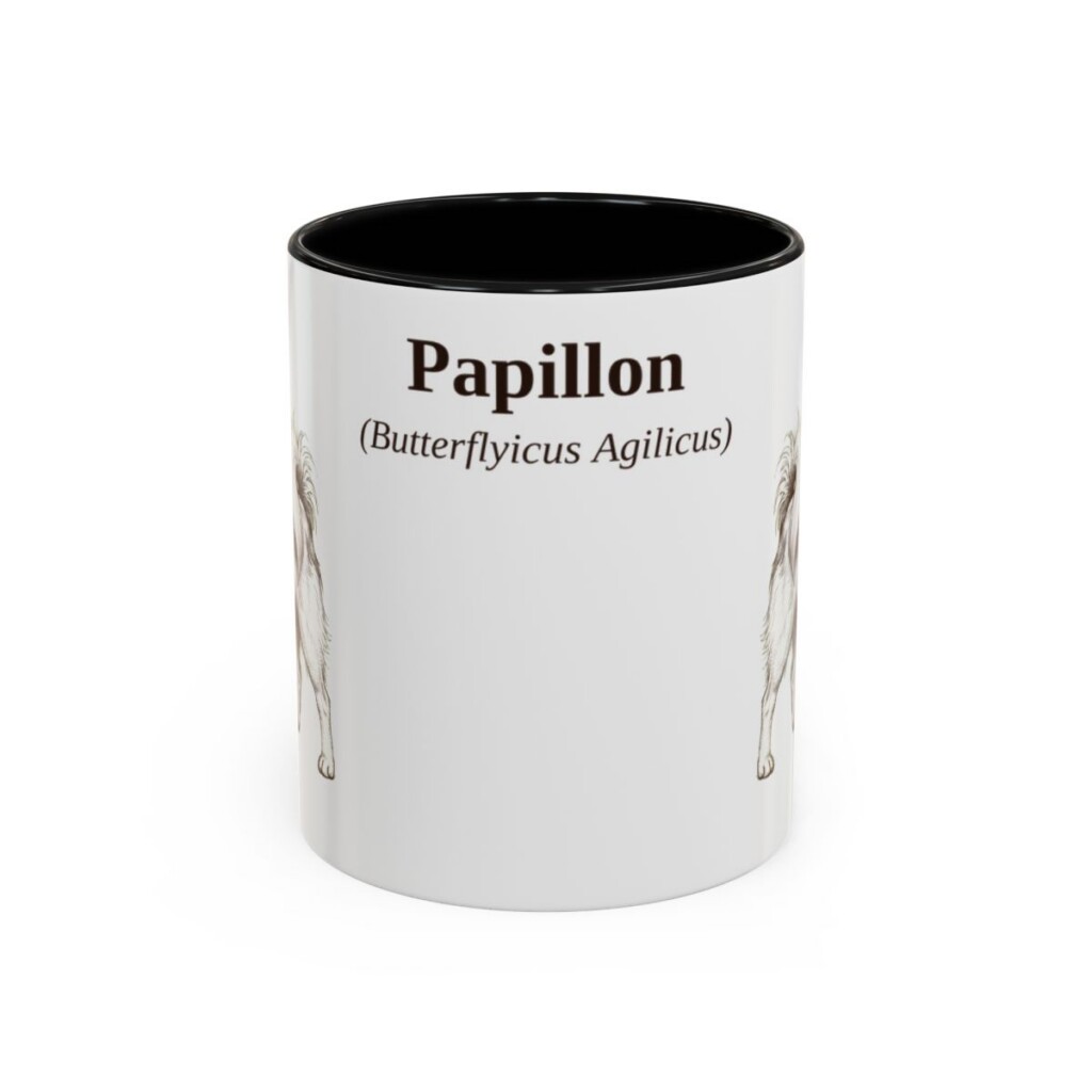 11oz Papillon Latin Mug, Black, front view