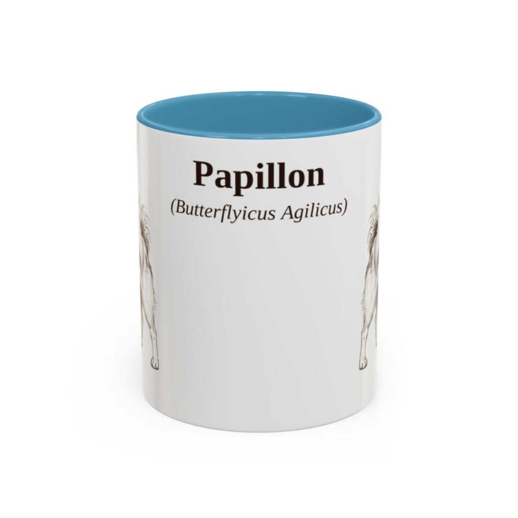 11oz Papillon Latin Mug, Light Blue, front view