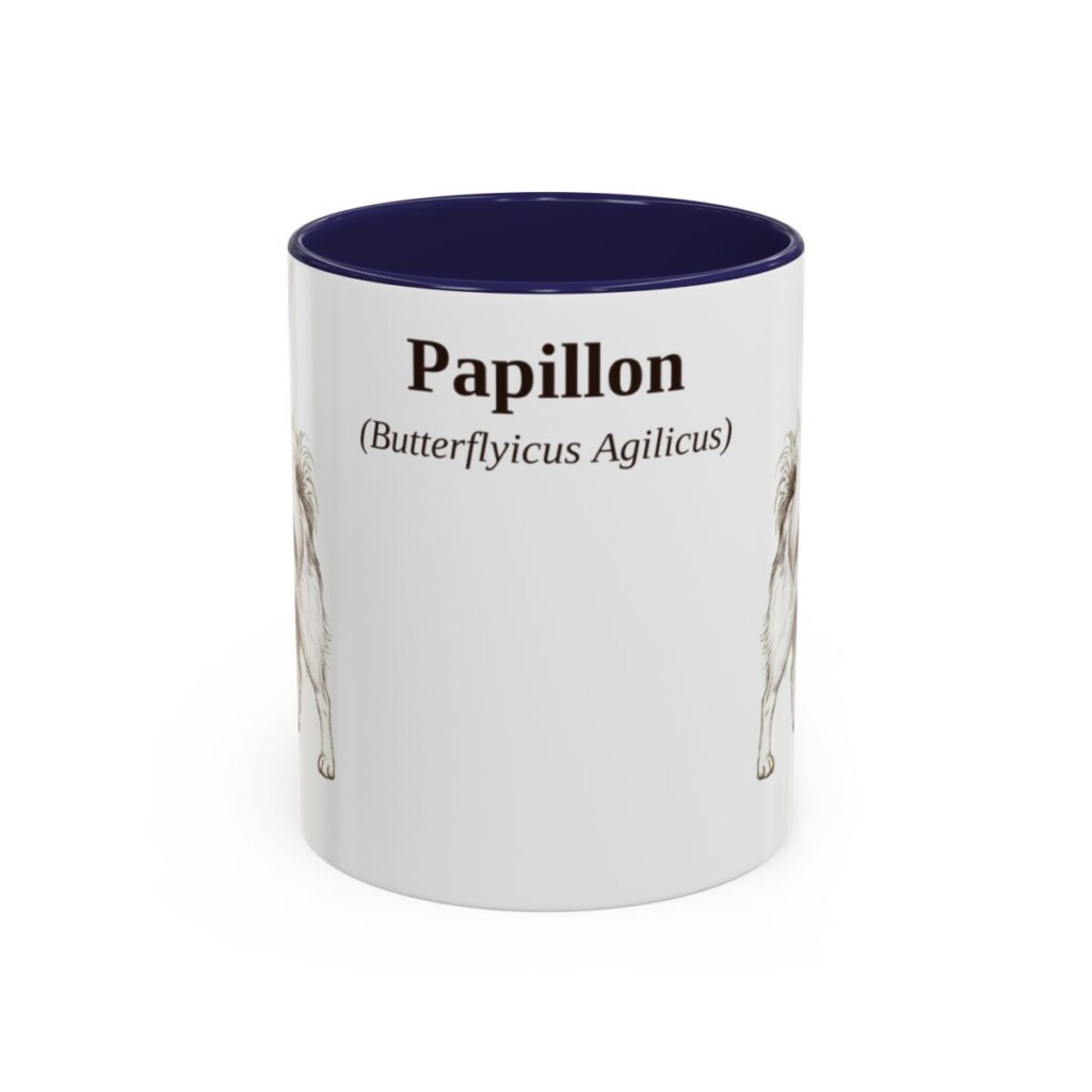 11oz Papillon Latin Mug, Navy, front view