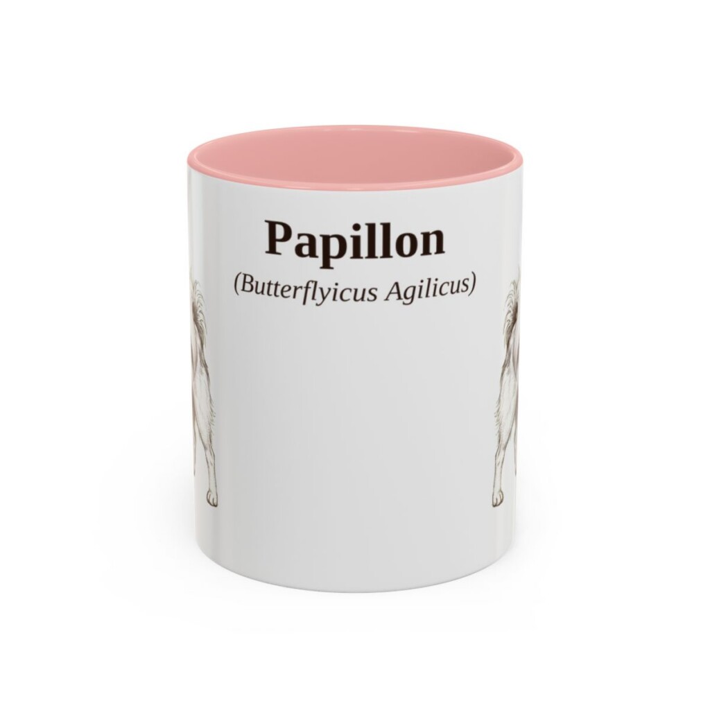 11oz Papillon Latin Mug, Pink, front view