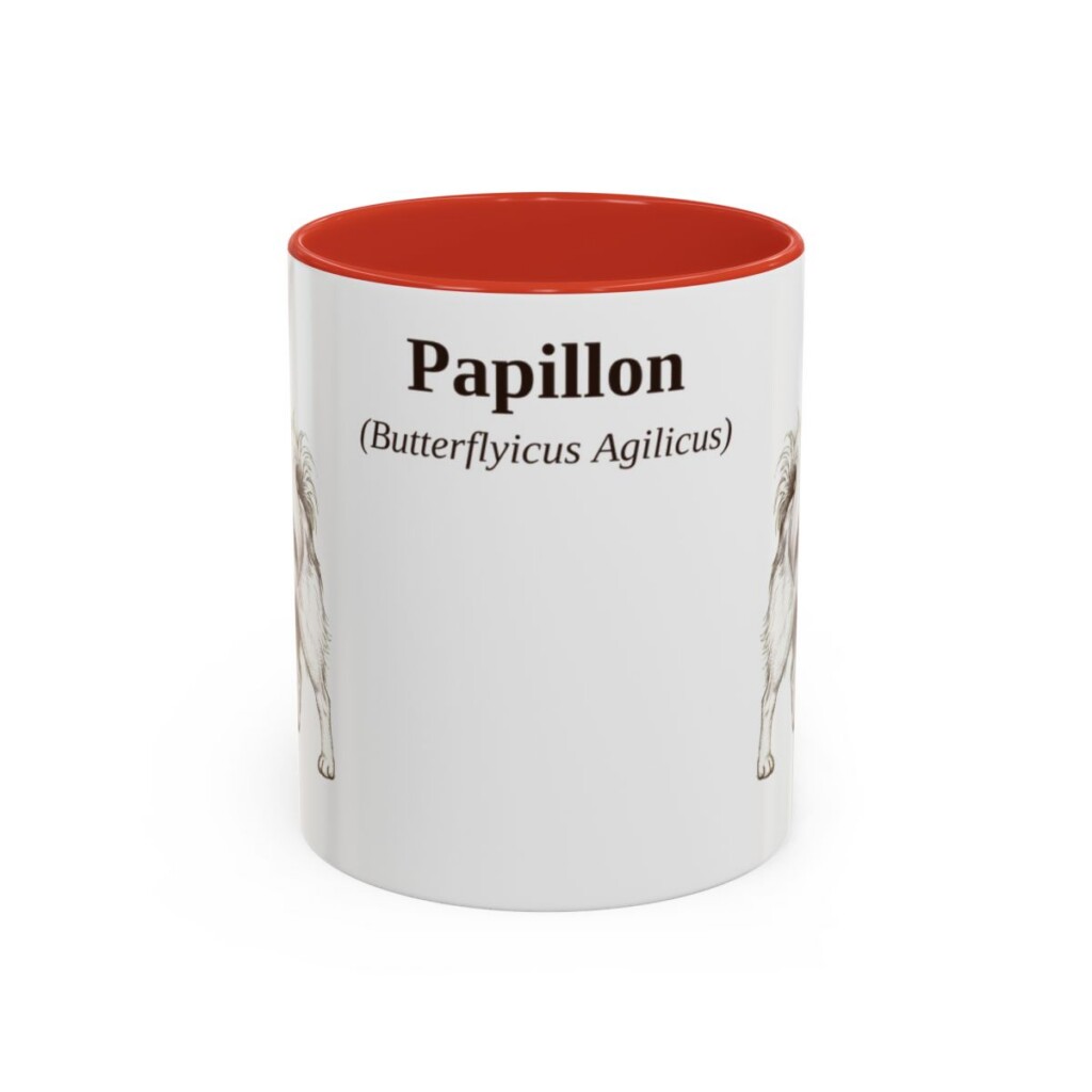 11oz Papillon Latin Mug, Red, front view