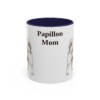 11oz Papillon Dog Mom Mug, Navy, front view