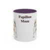 11oz Papillon Dog Mom Mug, Purple, front view
