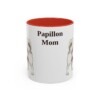 11oz Papillon Dog Mom Mug, Red, front view