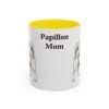 11oz Papillon Dog Mom Mug, Yellow, front view