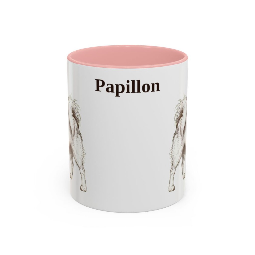11oz Papillon Mug, Pink, front view