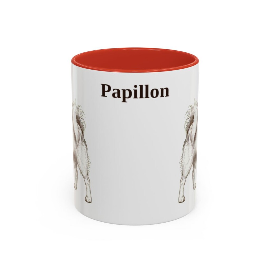 11oz Papillon Mug, Red, front view