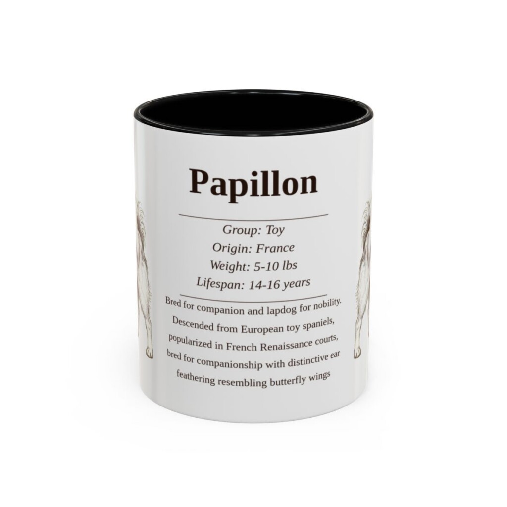 11oz Papillon Mug, Black, front view