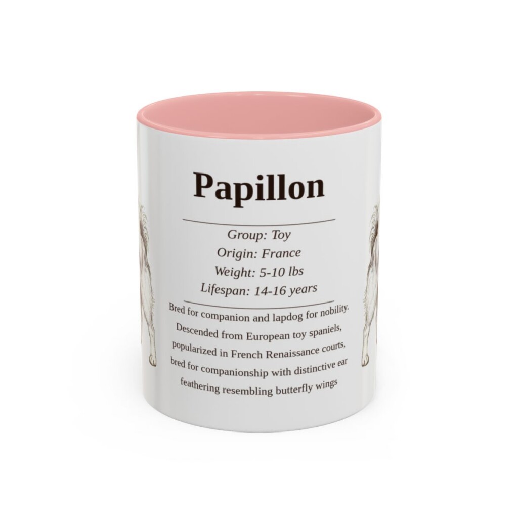 11oz Papillon Mug, Pink, front view