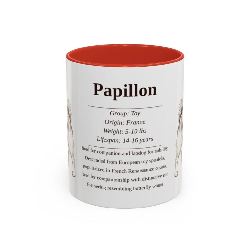 11oz Papillon Mug, Red, front view
