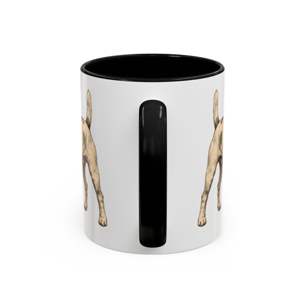 11oz Parson Russell Terrier Dog Dad Mug, Black, back view