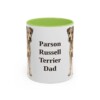 11oz Parson Russell Terrier Dog Dad Mug, Light Green, front view