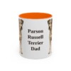 11oz Parson Russell Terrier Dog Dad Mug, Orange, front view