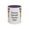 11oz Parson Russell Terrier Dog Dad Mug, Purple, front view