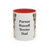 11oz Parson Russell Terrier Dog Dad Mug, Red, front view