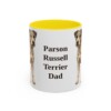 11oz Parson Russell Terrier Dog Dad Mug, Yellow, front view