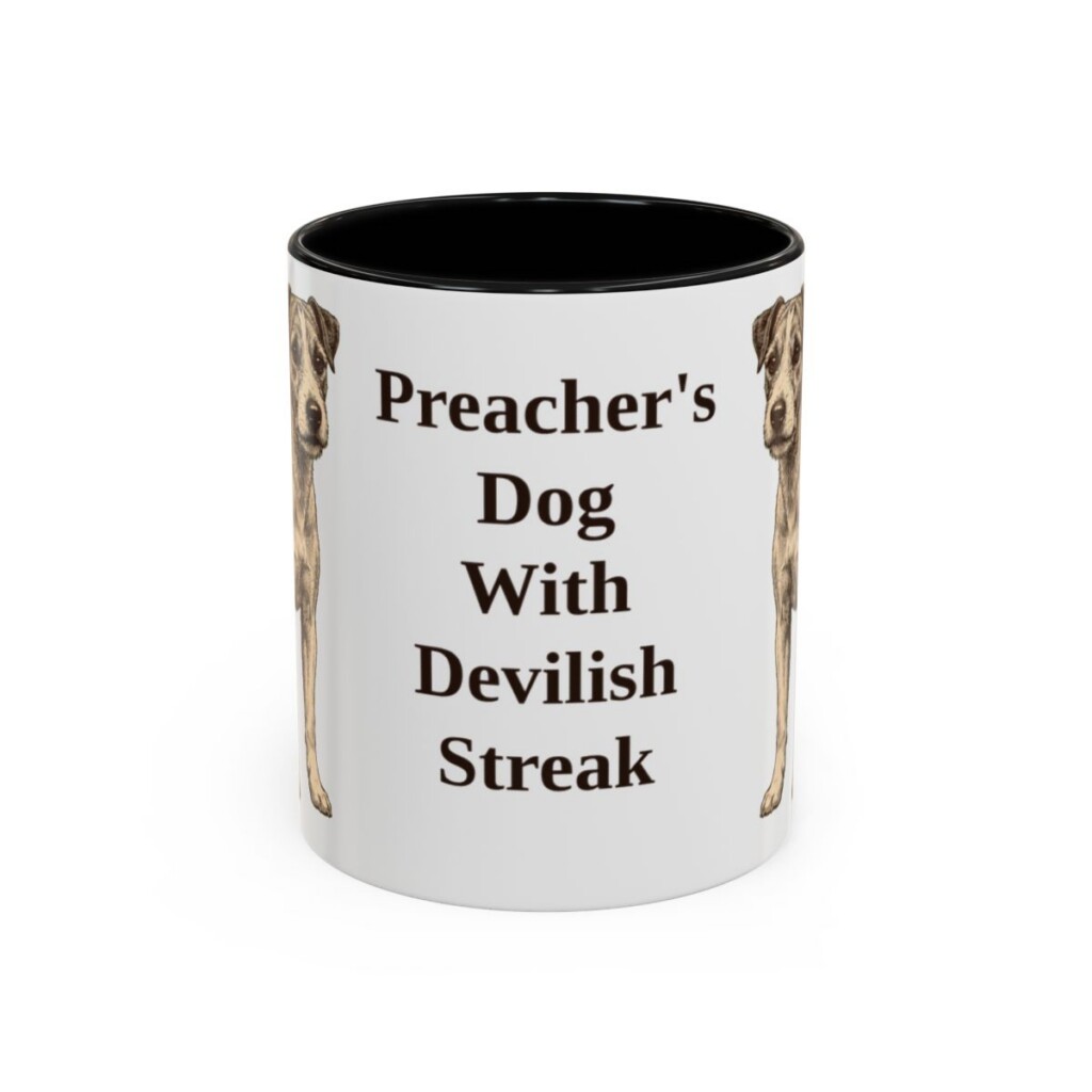 11oz Funny Parson Russell Terrier Mug, Black, front view