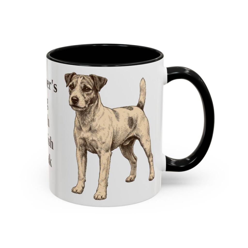 11oz Funny Parson Russell Terrier Mug, Black, right side view