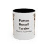 11oz Parson Russell Terrier Latin Mug, Black, front view