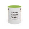 11oz Parson Russell Terrier Latin Mug, Light Green, front view