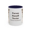 11oz Parson Russell Terrier Latin Mug, Navy, front view