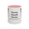 11oz Parson Russell Terrier Latin Mug, Pink, front view