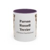 11oz Parson Russell Terrier Latin Mug, Purple, front view