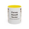 11oz Parson Russell Terrier Latin Mug, Yellow, front view