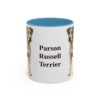 11oz Parson Russell Terrier Mug, Light Blue, front view