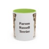 11oz Parson Russell Terrier Mug, Light Green, front view