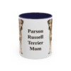 11oz Parson Russell Terrier Dog Mom Mug, Navy, front view