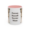 11oz Parson Russell Terrier Dog Mom Mug, Pink, front view
