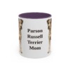 11oz Parson Russell Terrier Dog Mom Mug, Purple, front view